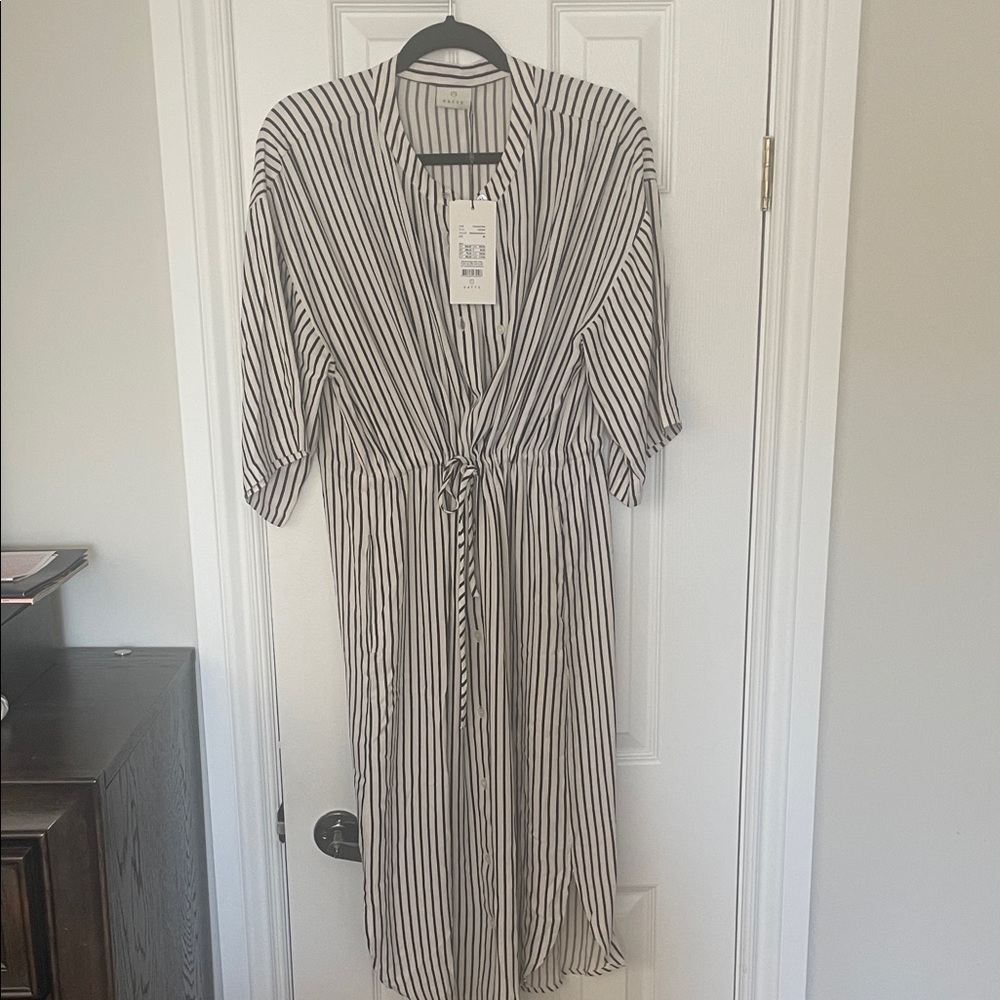Elegant Striped Midi Dress
